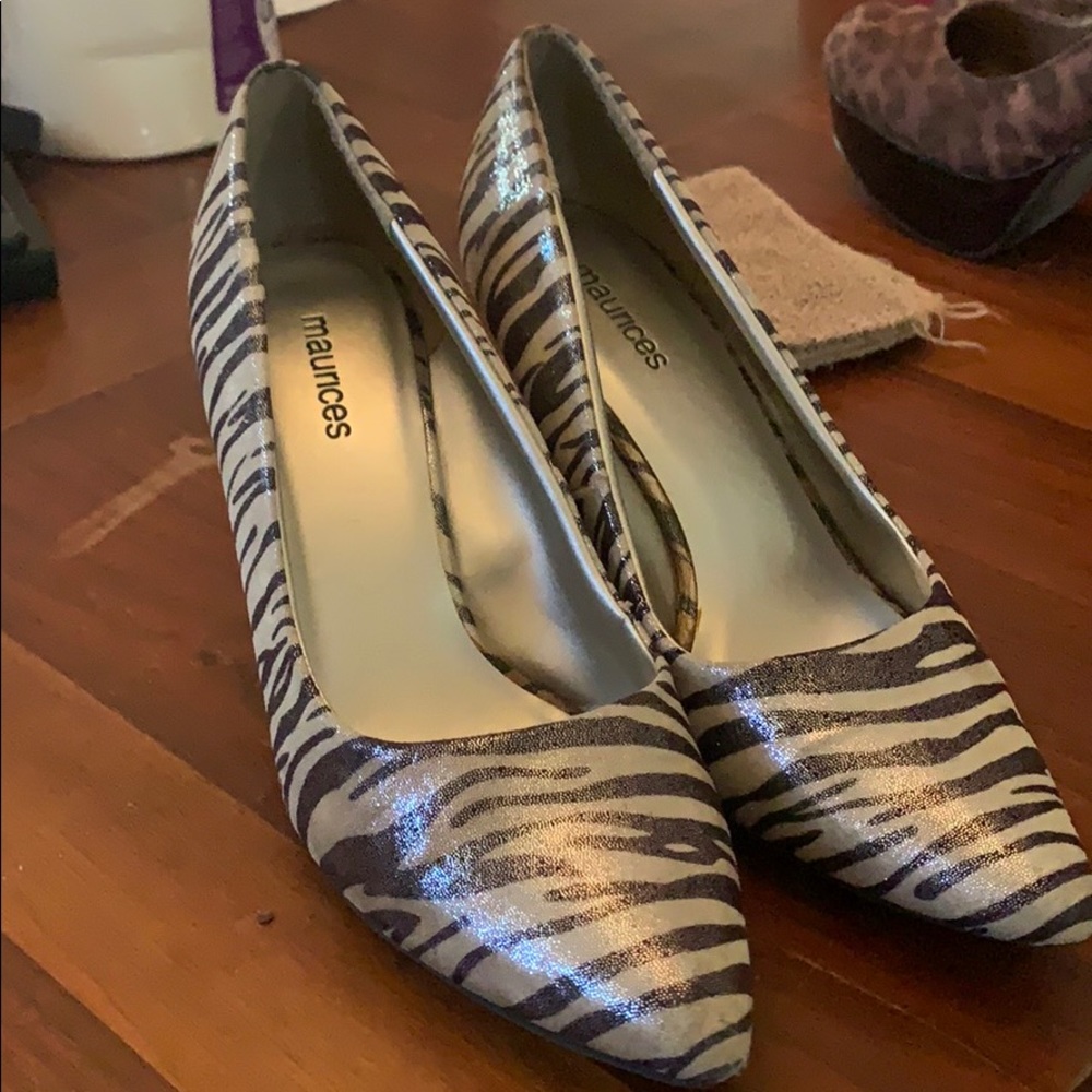 Zebra stripe heels 3” heel
